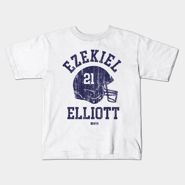 Ezekiel Elliott Dallas Helmet Font Kids T-Shirt by TodosRigatSot